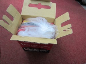 バッテリーを購入した時の段ボールを使用した例