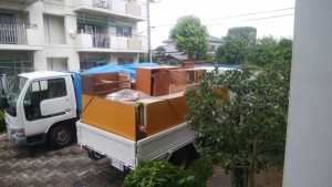 長瀞町団地での作業風景