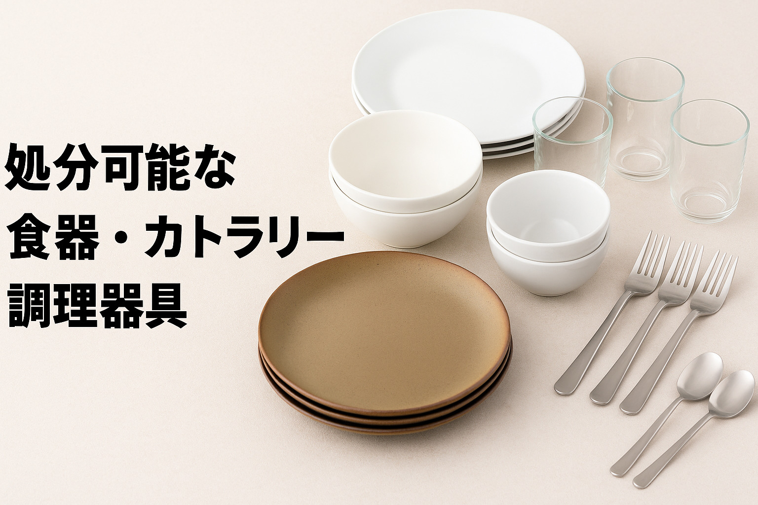 処分可能な食器・カトラリー・調理器具一覧