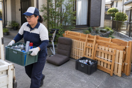 スタッフ積込中
