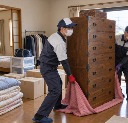 タンス運搬中