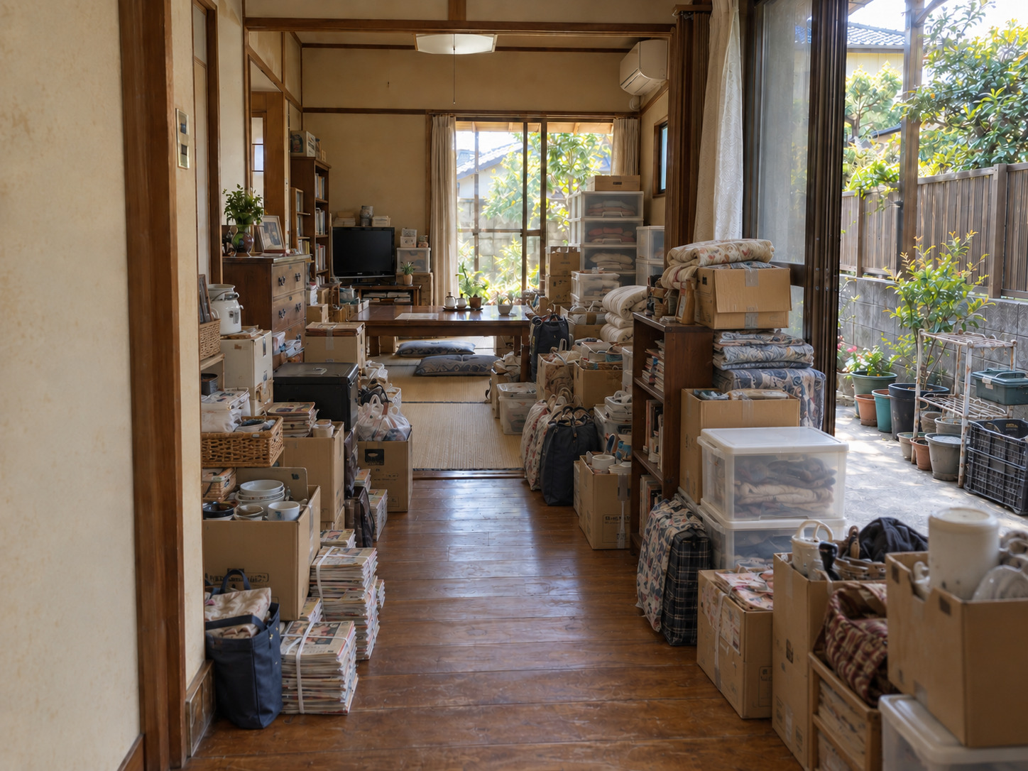 嵐山町の不用品回収実績|実家と庭の片付け・2tトラック2台で195,800円