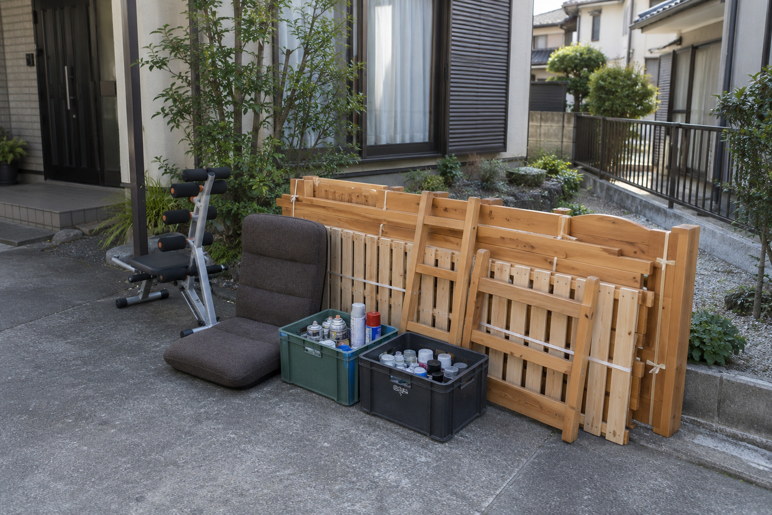 一カ所にまとめてある不用品